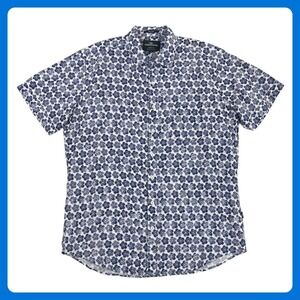 Rodd & Gunn Floral Button Up Shirt Men‎ XL Blue 100% Linen Sports Fit Italy